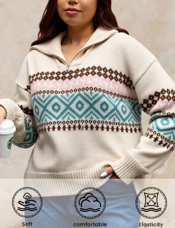 Pulover SHEIN CURVE, bej