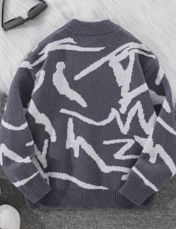 Pulover Shein Kids, gri petrol