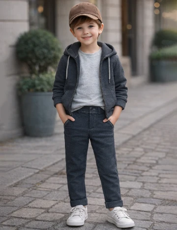 Pantaloni Zara, gri inchis