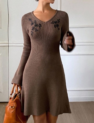 Rochie scurta Dazy, maro