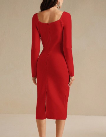 Rochie medie Anewsta, rosu