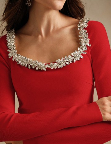 Rochie medie Anewsta, rosu