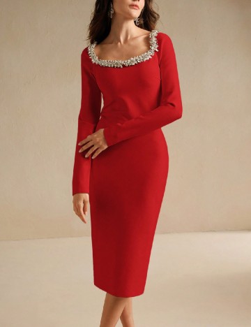 Rochie medie Anewsta, rosu