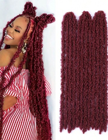 
						Extensii de par 8 bucati SHEIN, visiniu