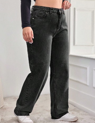 Blugi SHEIN CURVE, gri inchis