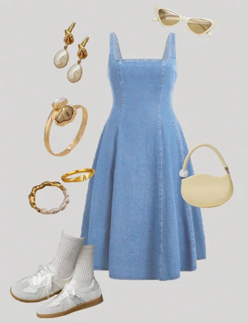 Rochie medie SHEIN CURVE, albastru