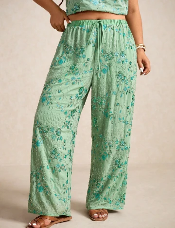 Pantaloni SHEIN CURVE, verde