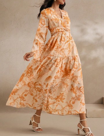 Rochie medie Anewsta, galben