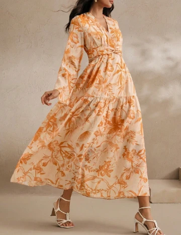 Rochie medie Anewsta, galben