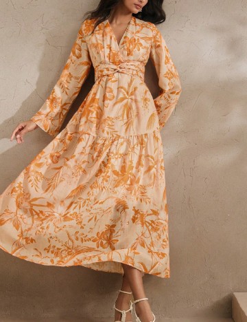 Rochie medie Anewsta, galben