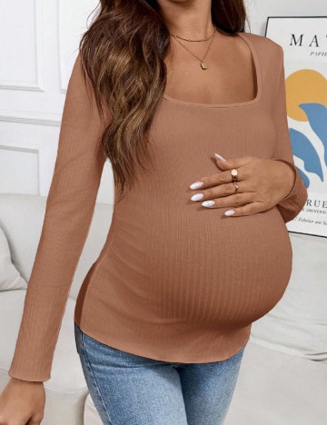 Bluza SHEIN Maternity, maro