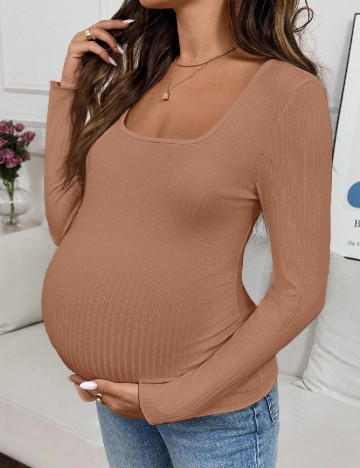 Bluza SHEIN Maternity, maro