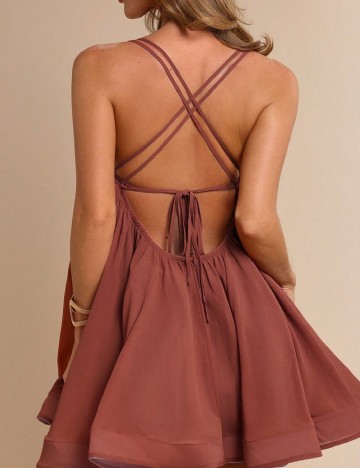 Rochie scurta Cosmina, maro