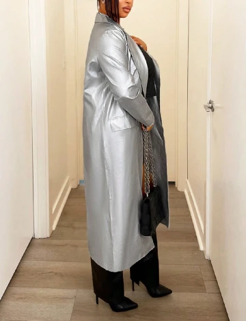 Trench SHEIN, argintiu