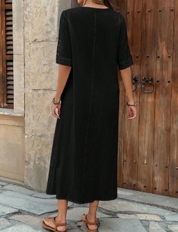 Rochie lunga Emery Rose, negru