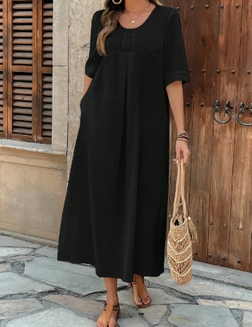 Rochie lunga Emery Rose, negru