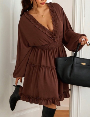 Rochie medie SHEIN CURVE, maro