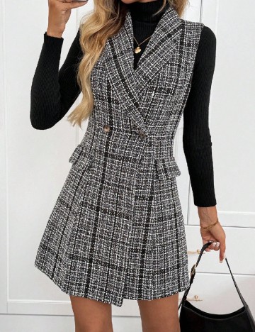 Rochie scurta SHEIN, alb/negru