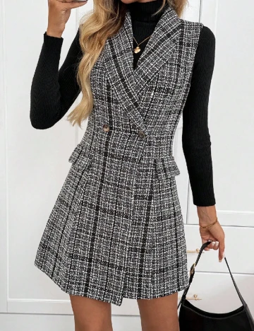 Rochie scurta SHEIN, alb/negru