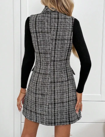 Rochie scurta SHEIN, alb/negru