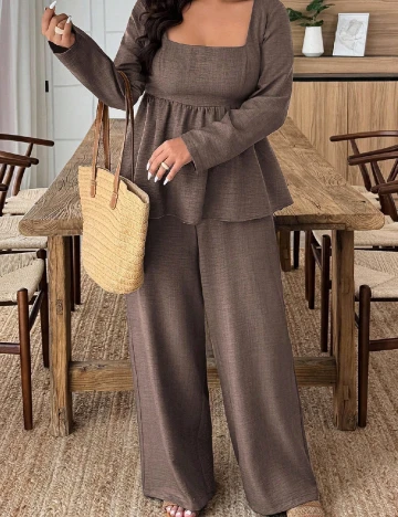 Compleu SHEIN CURVE, maro