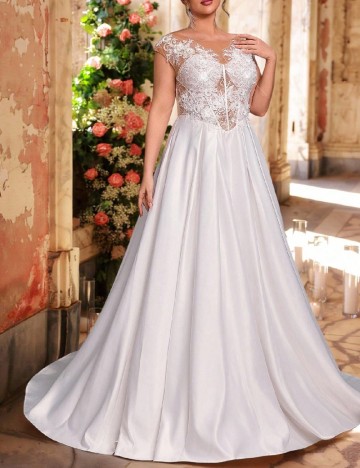 Rochie lunga SHEIN CURVE, alb