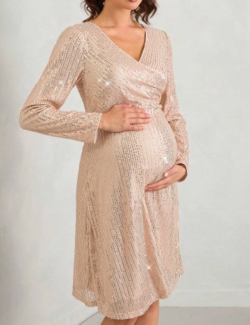 Rochie scurta SHEIN Maternity, crem