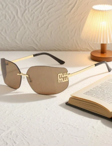 Ochelari de soare SHEIN, maro/auriu