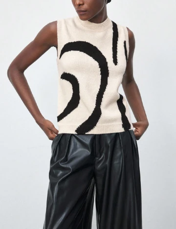 Vesta SHEIN, ecru/negru