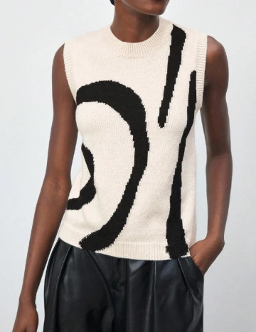 Vesta SHEIN, ecru/negru