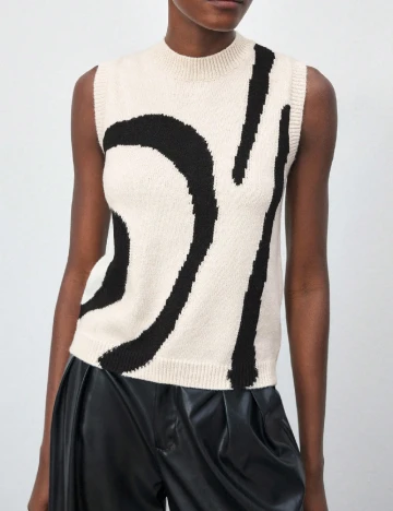 Vesta SHEIN, ecru/negru