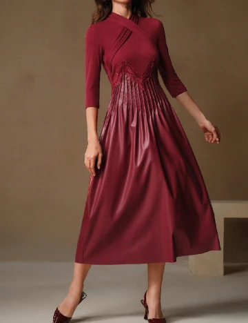 Rochie medie Anewsta, rosu