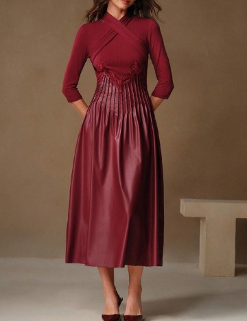 Rochie medie Anewsta, rosu