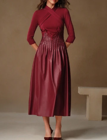 Rochie medie Anewsta, rosu