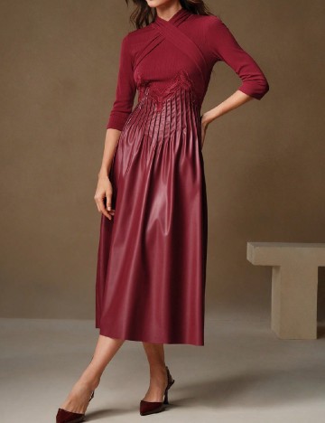 Rochie medie Anewsta, rosu