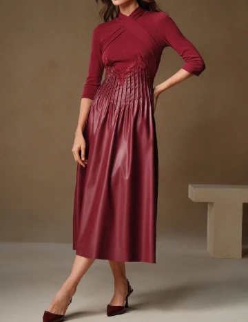 Rochie medie Anewsta, rosu