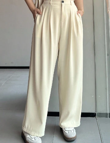 Pantaloni Dazy Plus Size, ecru