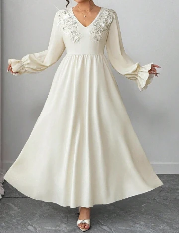 Rochie lunga SHEIN CURVE, ecru