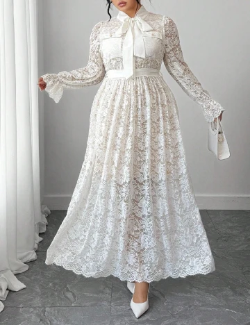 Rochie lunga SHEIN CURVE, alb