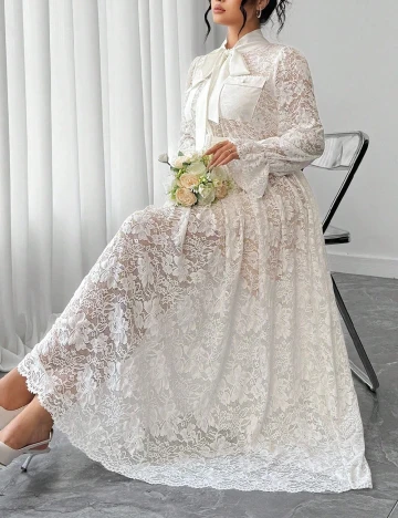 Rochie lunga SHEIN CURVE, alb