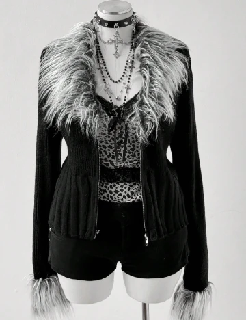 Jacheta SHEIN CURVE, negru