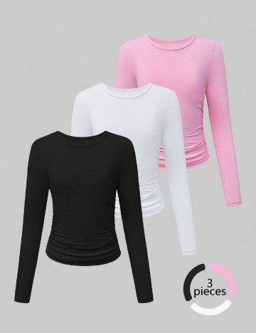 
						Set bluze 3 bucati Shein Kids, mix culori