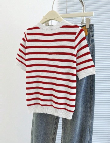 Bluza SHEIN, rosu/alb