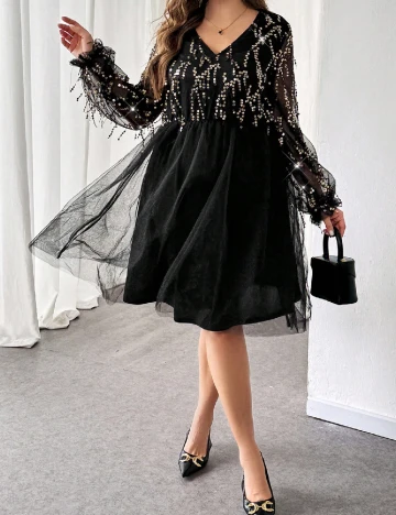 Rochie medie SHEIN CURVE, negru