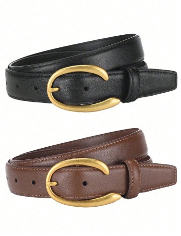 
						Set Curele 2 bucati SHEIN, negru/maro