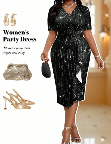 Rochie medie SHEIN CURVE, negru