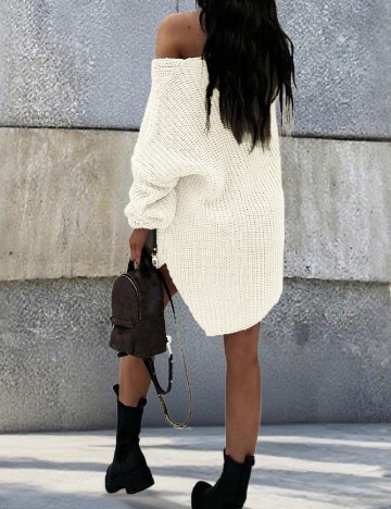 Pulover Oversize SHEIN, alb