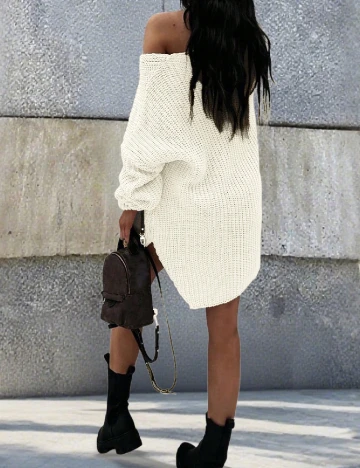 Pulover Oversize SHEIN, alb