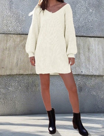 Pulover Oversize SHEIN, alb