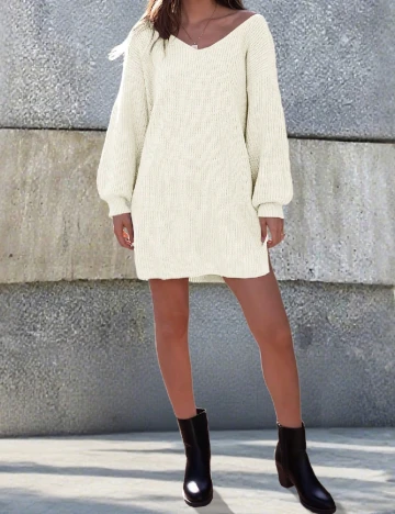 Pulover Oversize SHEIN, alb